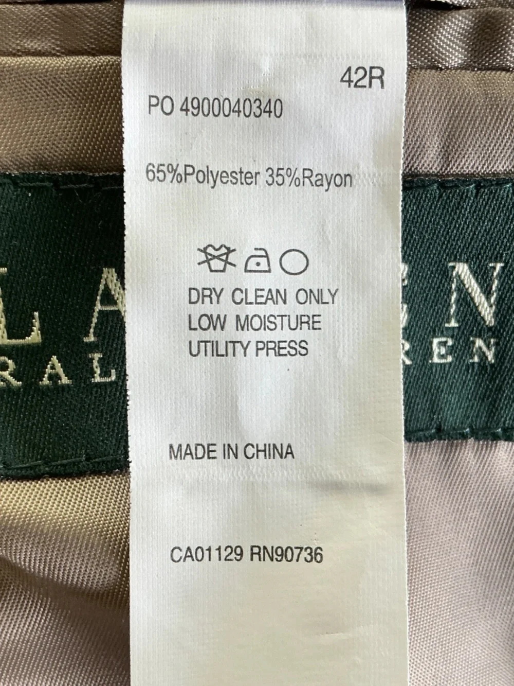 Ralph Lauren Mens 2 Button Sport Coat
